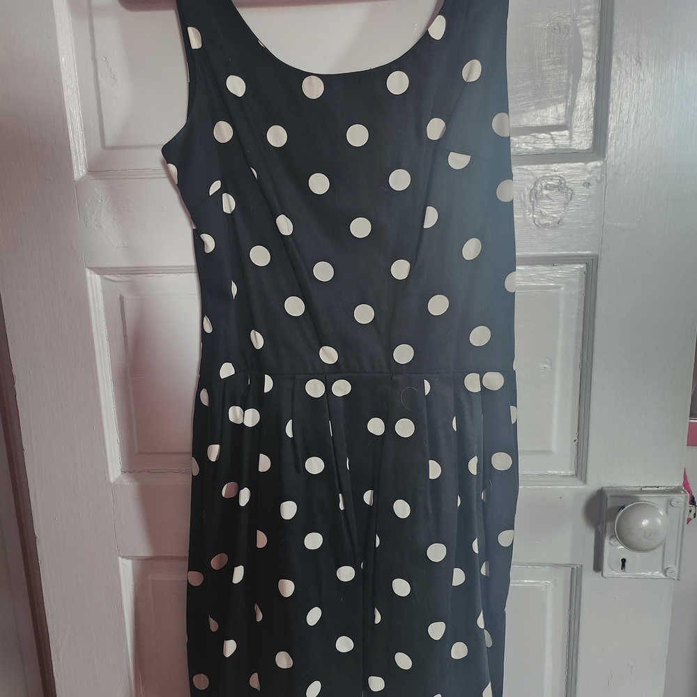 Betsey Johnson Black and White Polka Dot Midi Dress